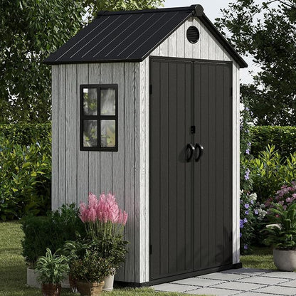 5.3x3.4 FT Resin Outdoor Storage Shed, 135 Cuft Garden Tool Sheds & Outdoor - Image 5