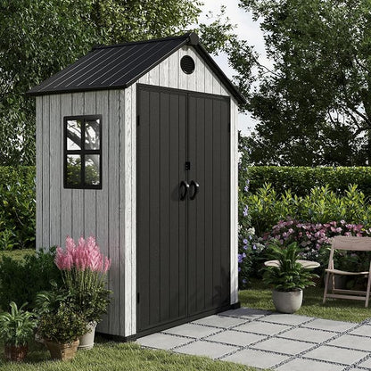 5.3x3.4 FT Resin Outdoor Storage Shed, 135 Cuft Garden Tool Sheds & Outdoor - Image 7