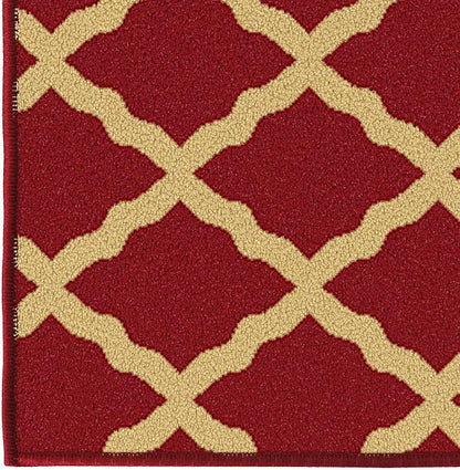 Ottomanson Hallway Runner Rug 1'10" x 7' Non Slip Trellis Area Rugs Easy to - Image 9