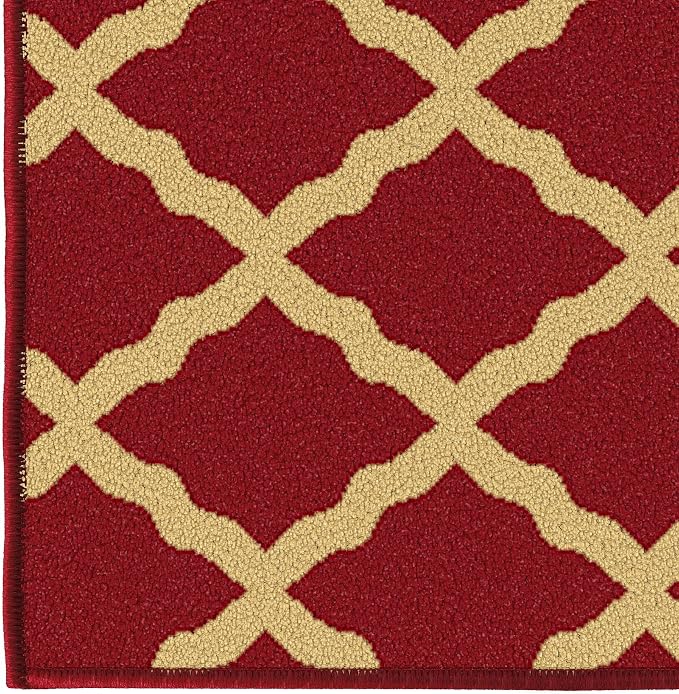 Ottomanson Hallway Runner Rug 20" x 59" Non Slip Trellis Area Rugs Easy to - Image 8