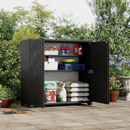 ZZM Indoor/Outdoor Storage Cabinet Waterproof, All Weather Outdoor Storage - Image 2