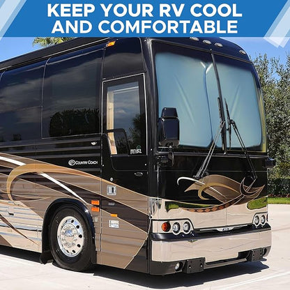 2-Piece RV Windshield Sunshade | Reflective 240T Polyester Front Windshield - Image 6