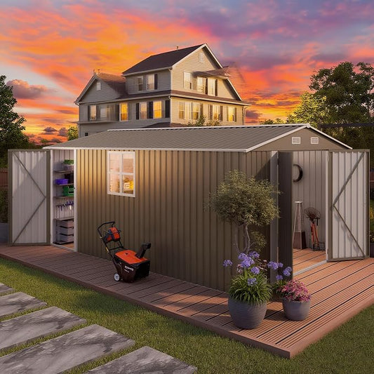 10 x 14 FT Outdoor Storage Shed, Metal Garden Tool Shed by Unknown