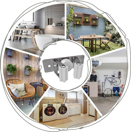 Self Adhesive Broom and Mop Holder Wall Mounted – SUS304 Stainless Steel 2-Slot - Image 5