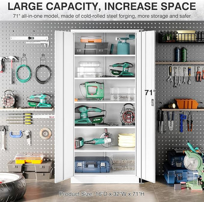 White Metal Storage Cabinet - Image 5
