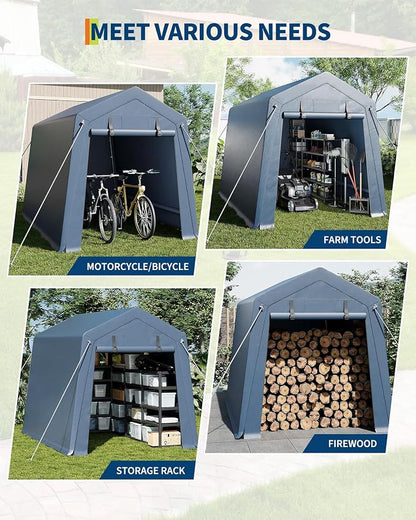 6x6 FT Motorcycle Shed, Durable Outdoor Motorcycle Storage Tent - Image 5
