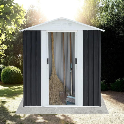5X3 FT Outdoor Storage Shed, Waterproof Metal Garden Sheds w/Lockable Sliding by Unknown