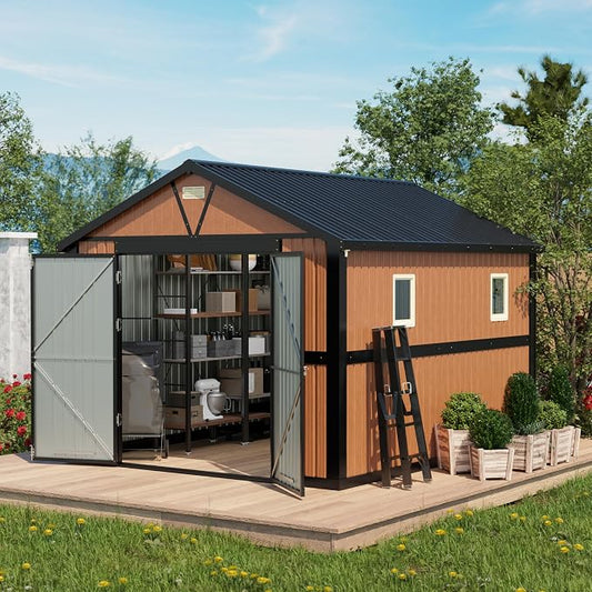 10x12 Ft Outdoor Storage Shed, Extra Large Metal Shed by Florise