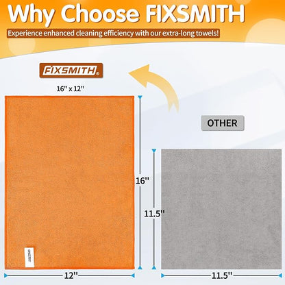 FIXSMITH Microfiber Cleaning Cloth -Pack of 8, Highly Absorbent Cleaning Rags - Image 2