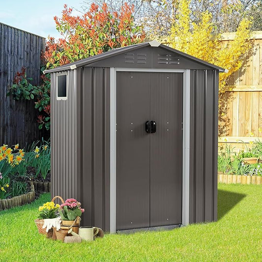 Vongrasig 5 x 3 x 6 FT Outdoor Storage Shed, Metal Tool Shed Clearance Garden by Vongrasig