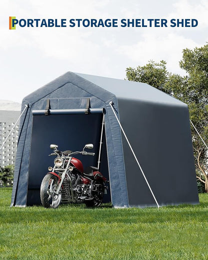 6x6 FT Outdoor Storage Shed, Portable Carport - Image 4