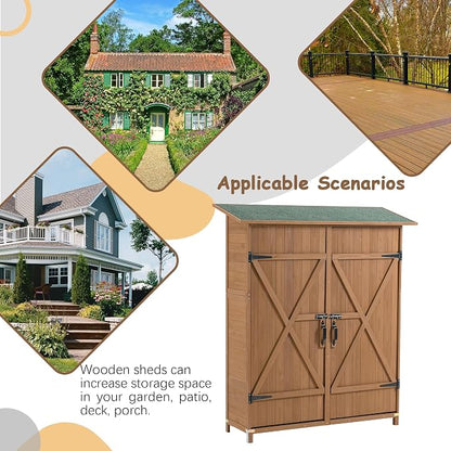 56" L x 19.5" W x 64" H Tall Outdoor Wooden Storage Shed - Image 8