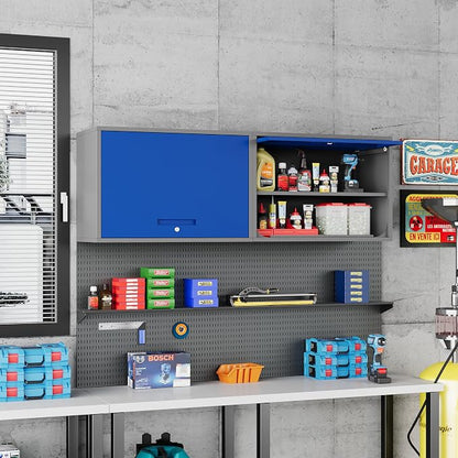 Metal Storage Cabinet Blue&Gray Wall Cabinets - Image 2