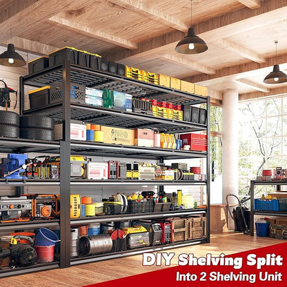 REIBII 60" W Garage Shelving, 2900LBS Storage Shelves, 6 Tier Heavy Duty - Image 6