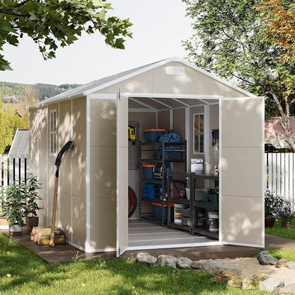 UDPATIO Outdoor Storage Shed 8 x 10 FT, Resin Garden Sheds - Image 9