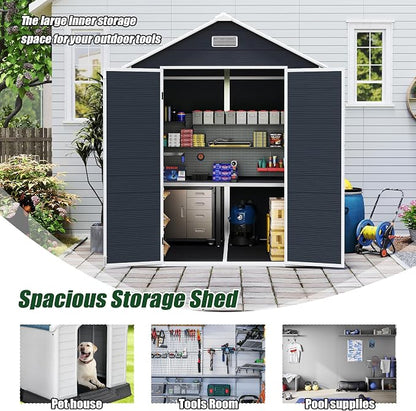 6x6 FT Outdoor Storage Resin Shed - Image 4