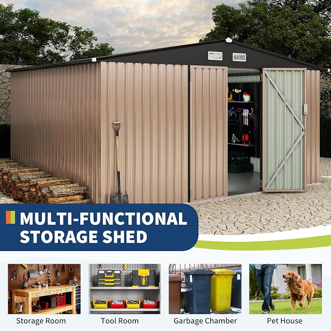 10x12 FT Metal Storage Sheds Outdoor, Metal ToolShed - Image 3