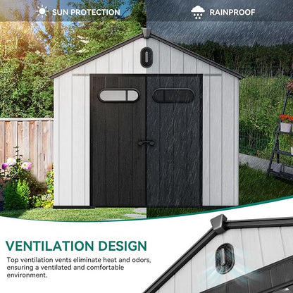 YITAHOME 8x10ft Outdoor Resin Storage Shed - Image 8