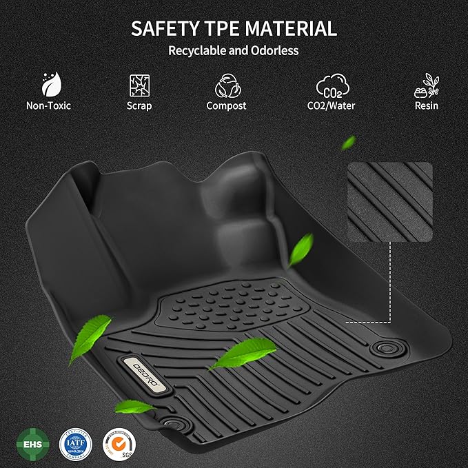 OEDRO Floor Mats Fit for Tesla Cybertruck 2024 2025, TPE All Weather Floor - Image 7
