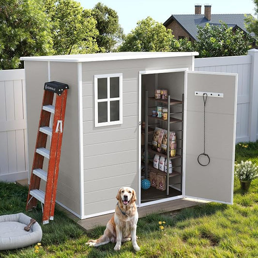 UDPATIO Outdoor Storage Shed 6 x 6 FT, Resin Garden Sheds Plastic Patio Outdoor by UDPATIO