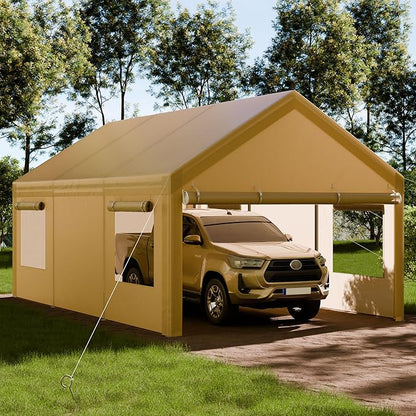 Shintenchi Carport 10' x 20' Heavy Duty Portable Garage, Car Port Canopy - Image 2