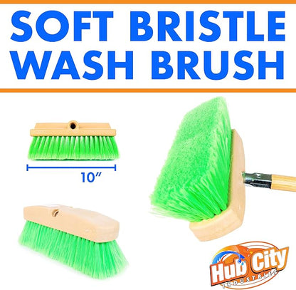 Hub City Industry 10- inch Car Wash Brush, Soft Nylon Bristle, car Accessories - Image 2
