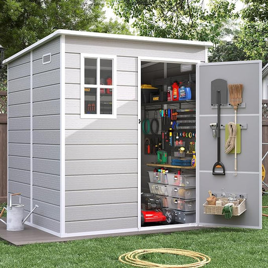 Resin Outdoor Storage Shed by VonzoyHome