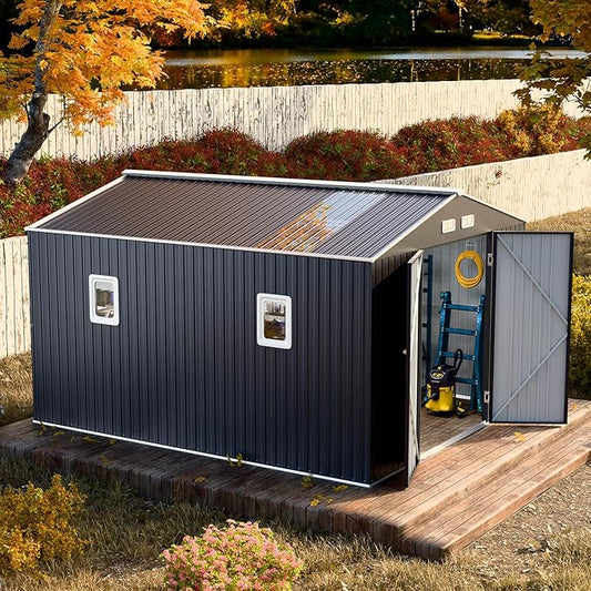 10x12 FT Metal Storage Shed by WELYAS