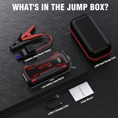Car Jump Starter 6000A Car Battery Jump Starter Portable, 12V Battery Jumper - Image 7