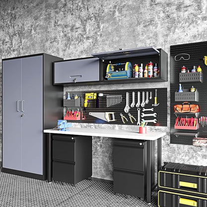 Wall Mounted Steel Metal Garage Storage Cabinet, Wall Cabinet Shelf Floating - Image 6