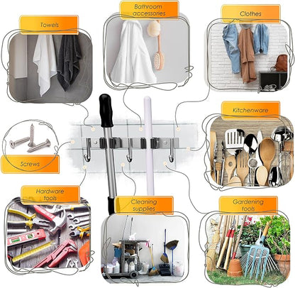 Heavy Duty Broom and Mop Holder Wall Mounted - Image 4