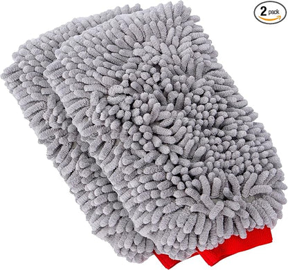 MOTHERS Premium Chenille Car Wash Mitt, Scratch and Lint Free, 2 Pack by Mothers