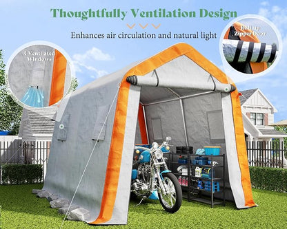 AMERLIFE 8x10x8 FT Heavy Duty Portable Shed Storage Shelter, Outdoor Storage - Image 4