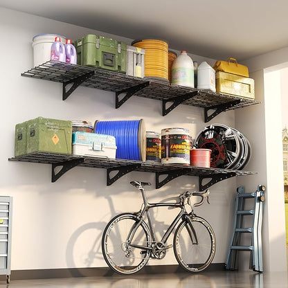 4-Pack Garage Wall Shelving, 2x4ft Walls Shelf Storage Rack, Sturdy Walls - Image 2