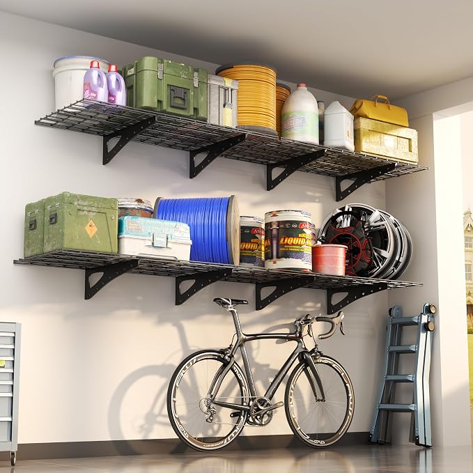 Heavy Duty Garage Wall Shelving, 2x6ft Wall Mounted Storage Shelves - Image 2
