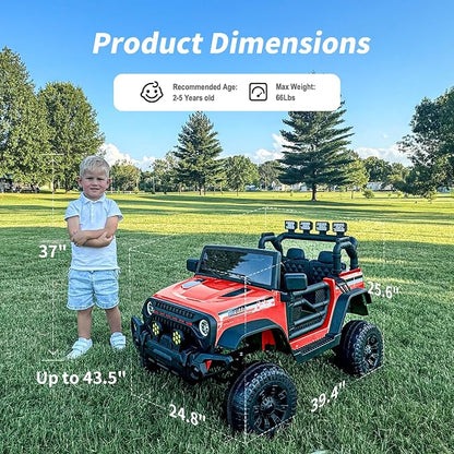 4WD Kids Ride on Car Truck, 12V 7Ah Kids Electric Vehicles Car Ride on Toy - Image 3