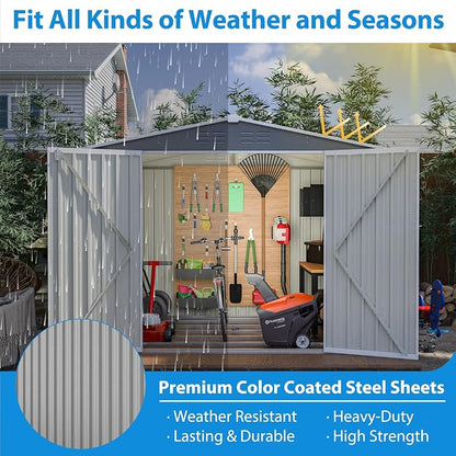 Outdoor Storage Shed, 8X6 FT Metal Garden Shed - Image 3