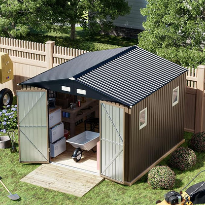 Breezz Outdoor Storage Shed 10 x 10ft. Utility Tool Shed Metal Storage Garden by BreezZ
