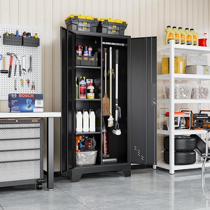 61" Broom Closet Storage Cabinet, Metal Storage Cabinet - Image 6