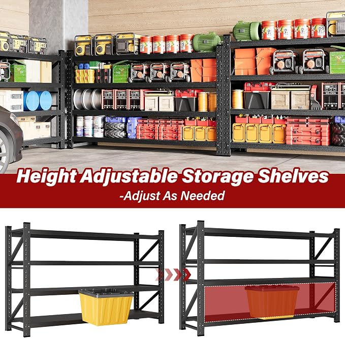 9000LBS Heavy Duty Garage Shelving Units, Metal Garage Shelves, Large Storage - Image 8