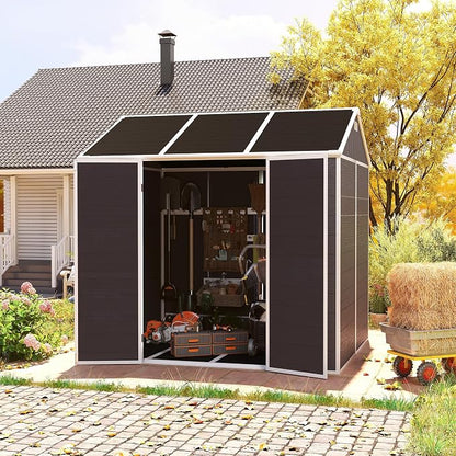 8x7 FT Outdoor Storage Resin Shed - Image 2