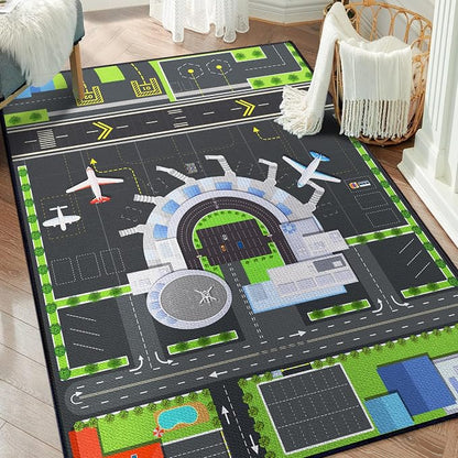Play Rug for Playroom 3x4 Airport Carpet for Boys Bedroom - Image 2