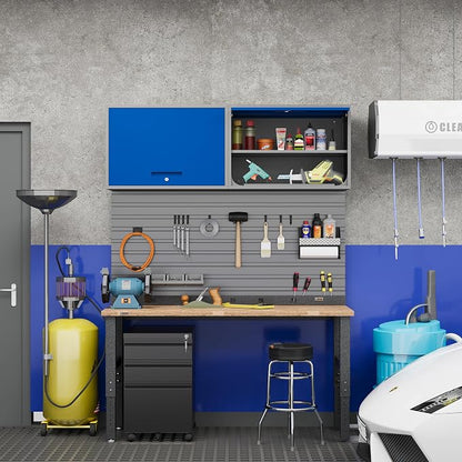 Metal Storage Cabinet Blue&Gray Wall Cabinets - Image 7