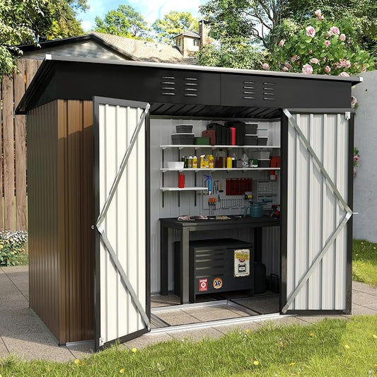 UDPATIO Outdoor Storage Shed 8x4 FT, Outside Sheds & Outdoor Storage Metal by UDPATIO
