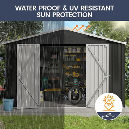 UDPATIO Outdoor Storage Shed 10x12 FT, Outside Sheds & Outdoor Storage Metal - Image 4