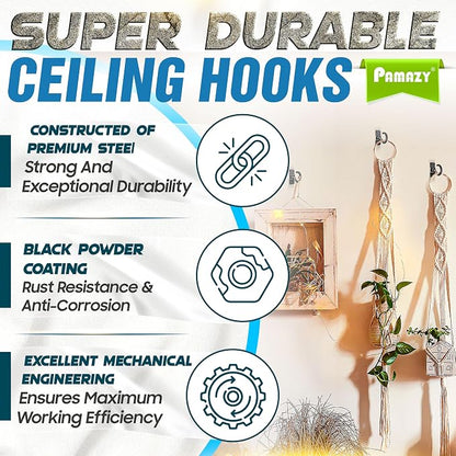 4Pcs 200LBS Rotatable Ceiling Hooks - Image 4