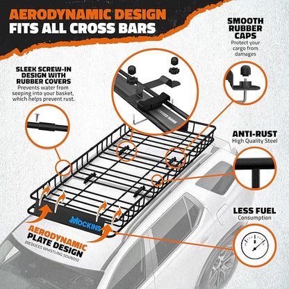 Mockins XL 84"x39"x6" Extendable Roof Rack Cargo Carrier & 35 CuFt Waterproof - Image 4