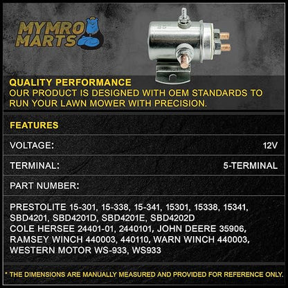 240-01009 Winch Motor Golf Cart Solenoid Compatible with/Replacement - Image 3