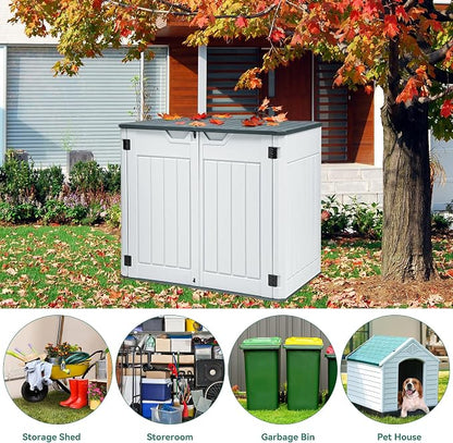 YITAHOME Extra Large Outdoor Horizontal Storage Shed, 4.5x4ft Resin Tool Sheds - Image 3