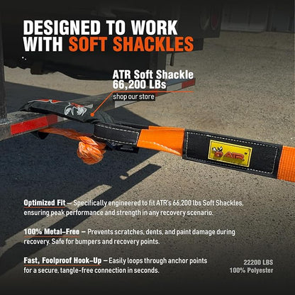 ATR Recovery Tow Strap 3" x 20ft – 22, 200 lbs Breaking Strength, Heavy Duty - Image 7